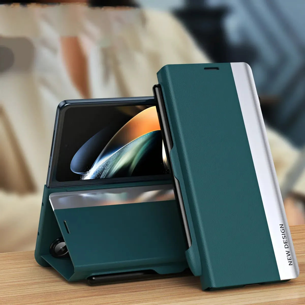 Luxury Electroplated Leather Magnetic Phone Case for Z Fold Series