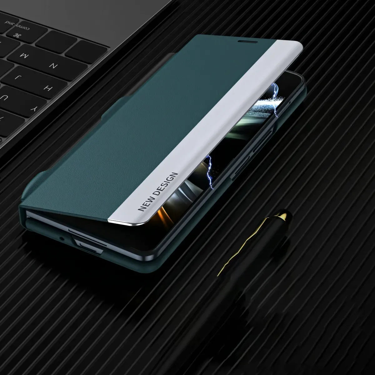 Luxury Electroplated Leather Magnetic Phone Case for Z Fold Series